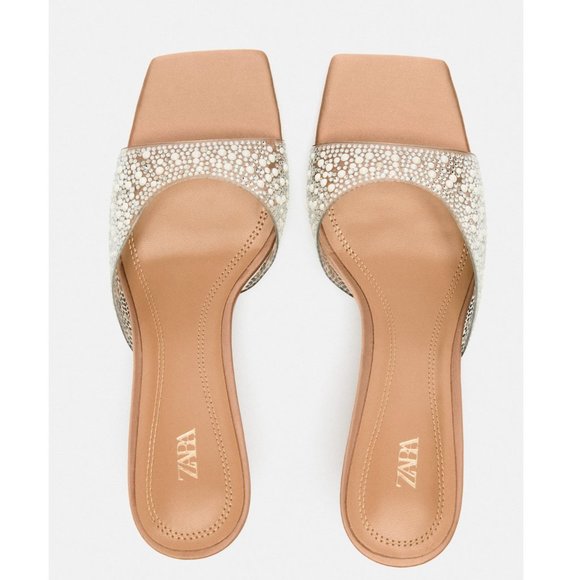 BLOGGER'S FAVE! Zara Rhinestone Heels With Beads NWT - Picture 5 of 12